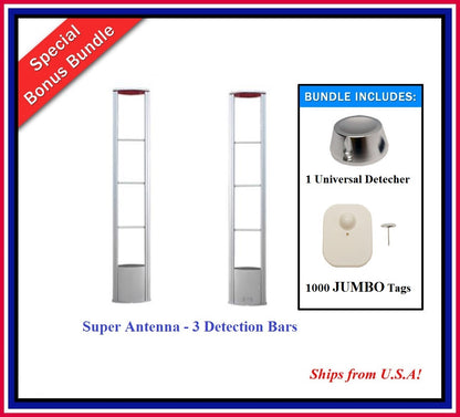 Double Door Package 9 - Super Antenna + 1000 JUMBO Tag + 1 Universal Detacher