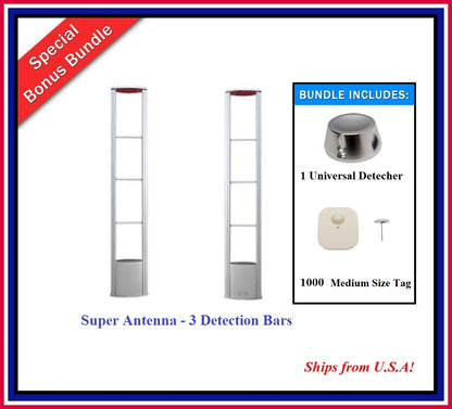 Double Door Package 8 -  Super Antenna + 1000 Medium Tag + 1 Universal Detacher